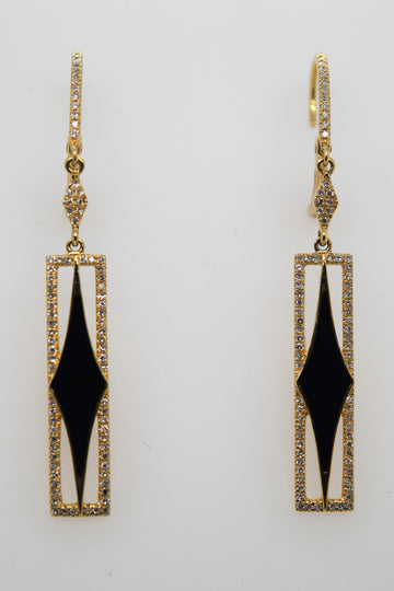 Black Diamond Shaped Earrings